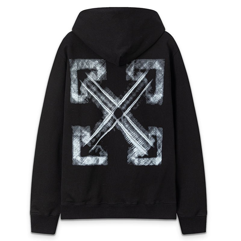 Off-White Logo Pattern Arrow Printed Hoodie Black