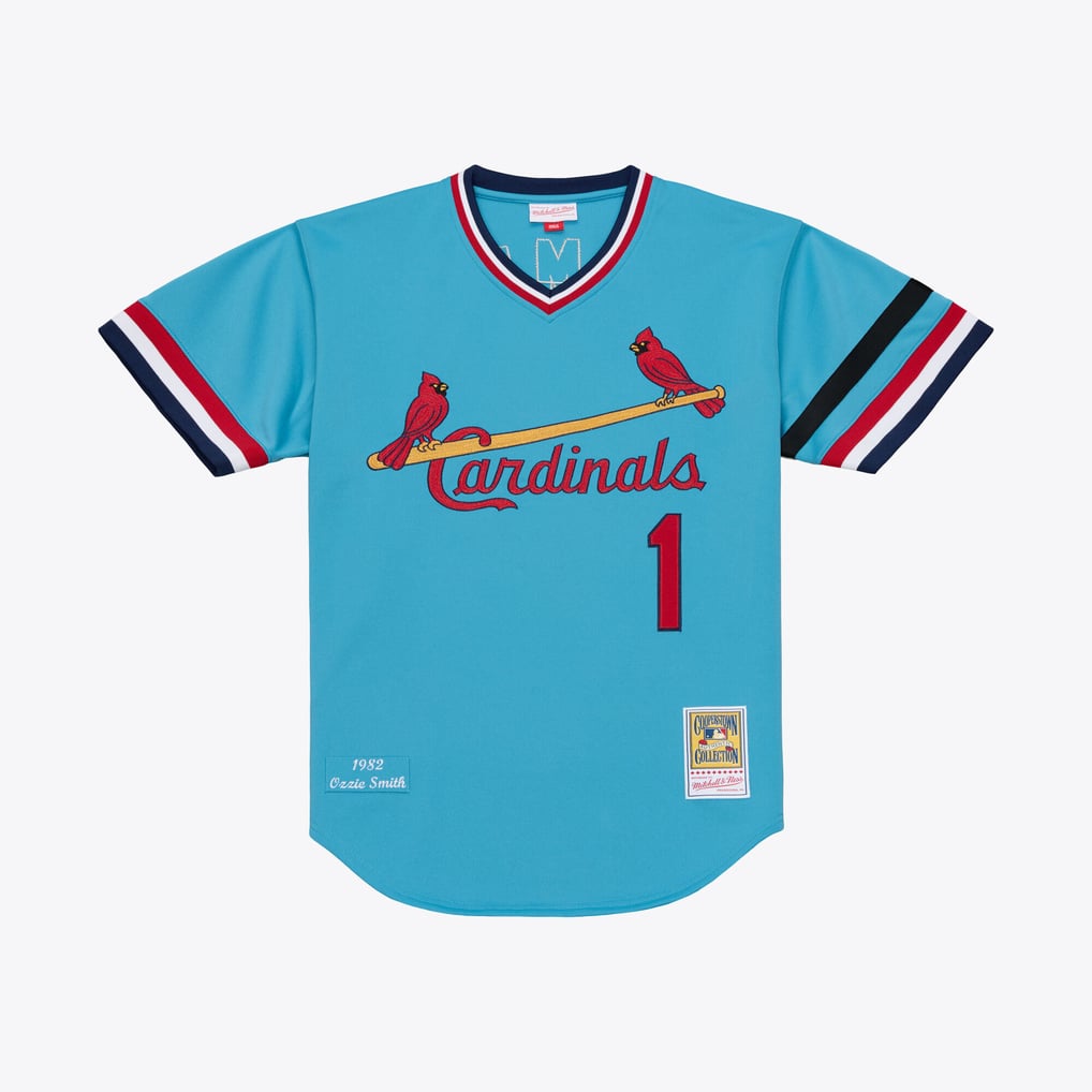 Mitchell & Ness Ozzie Smith St. Louis Cardinals 1982 Authentic Jersey Light Blue