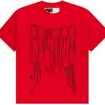 Sp5der Diffused Collegiate T-Shirt Red