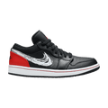 Jordan 1 Low Brushstroke Swoosh Noir
