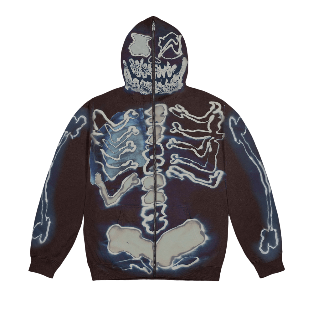 Travis Scott Cactus Jack For Fragment Skeleton Graffiti Sweat à capuche zippé 