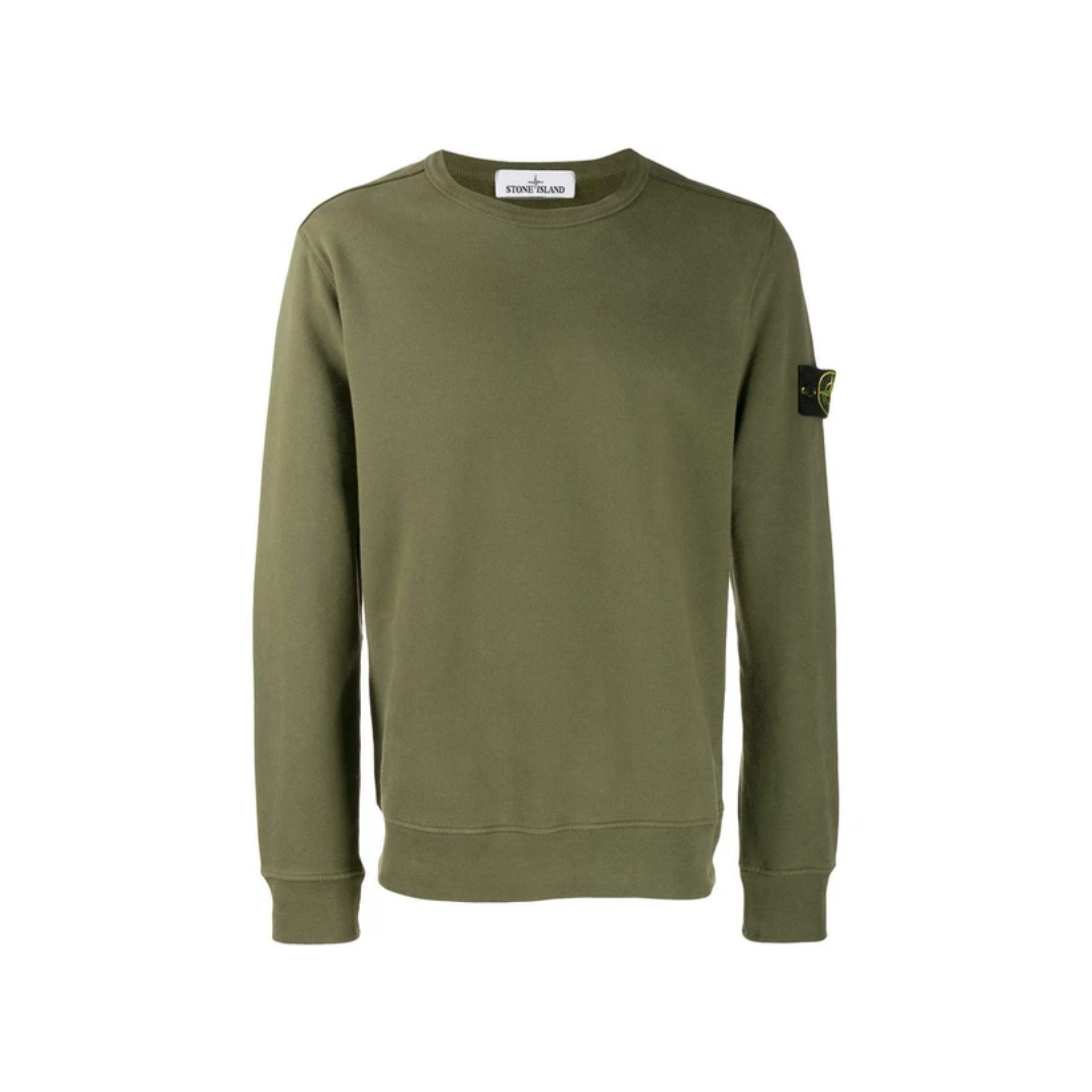 STONE ISLAND Sweat à Col Rond - Vert Olive
