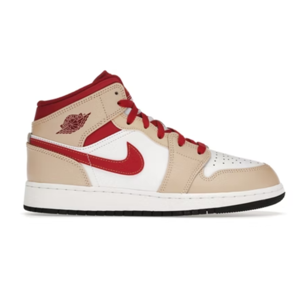 Jordan 1 Mid Light Curry Cardinal (GS) 