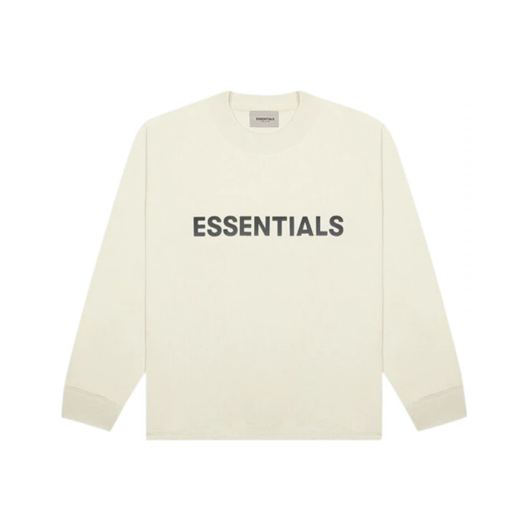 Fear of God Essentials Boxy Long Sleeve T-Shirt Applique Logo Buttercream