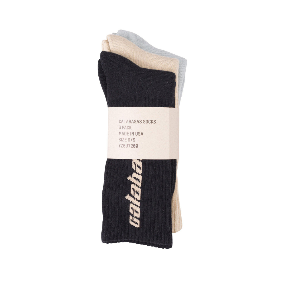 Yeezy Calabasas Socks (3 Pack) Core/Glacier/Sand
