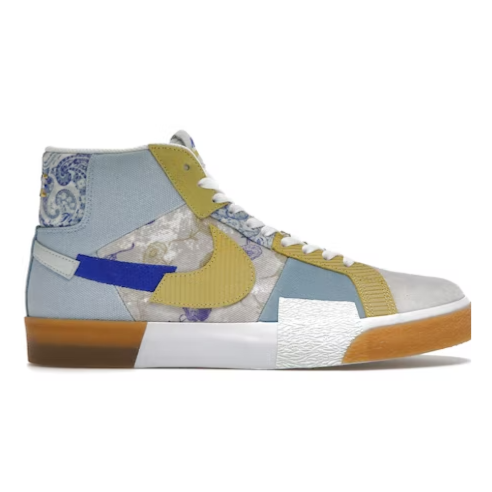 Nike SB Zooom Blazer Mid Edge Floral Paisley Boarder Bleu
