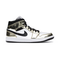 Jordan 1 Mid Métallisé Or Noir Blanc